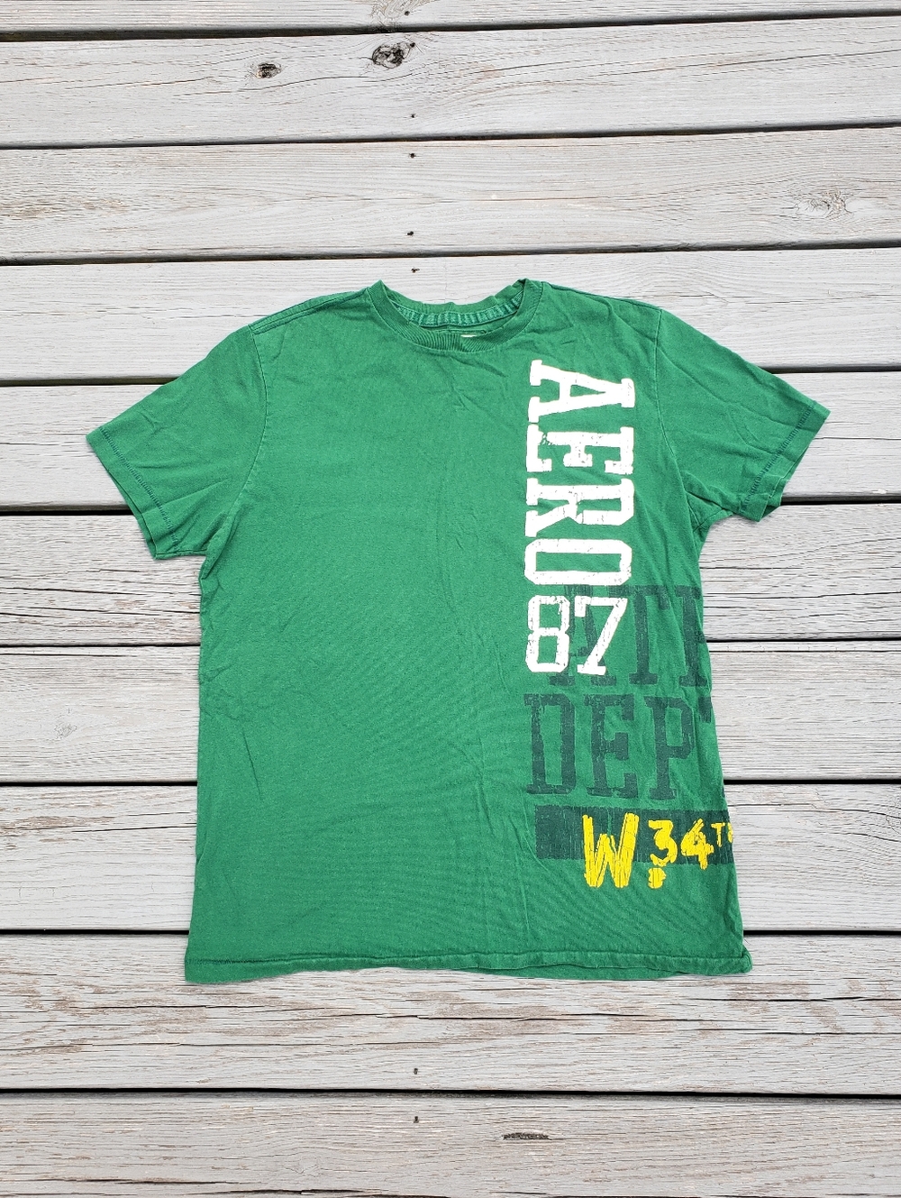 Aeropostale Y2k Green 'AERO 87' Short Sleeve Tee Size Large